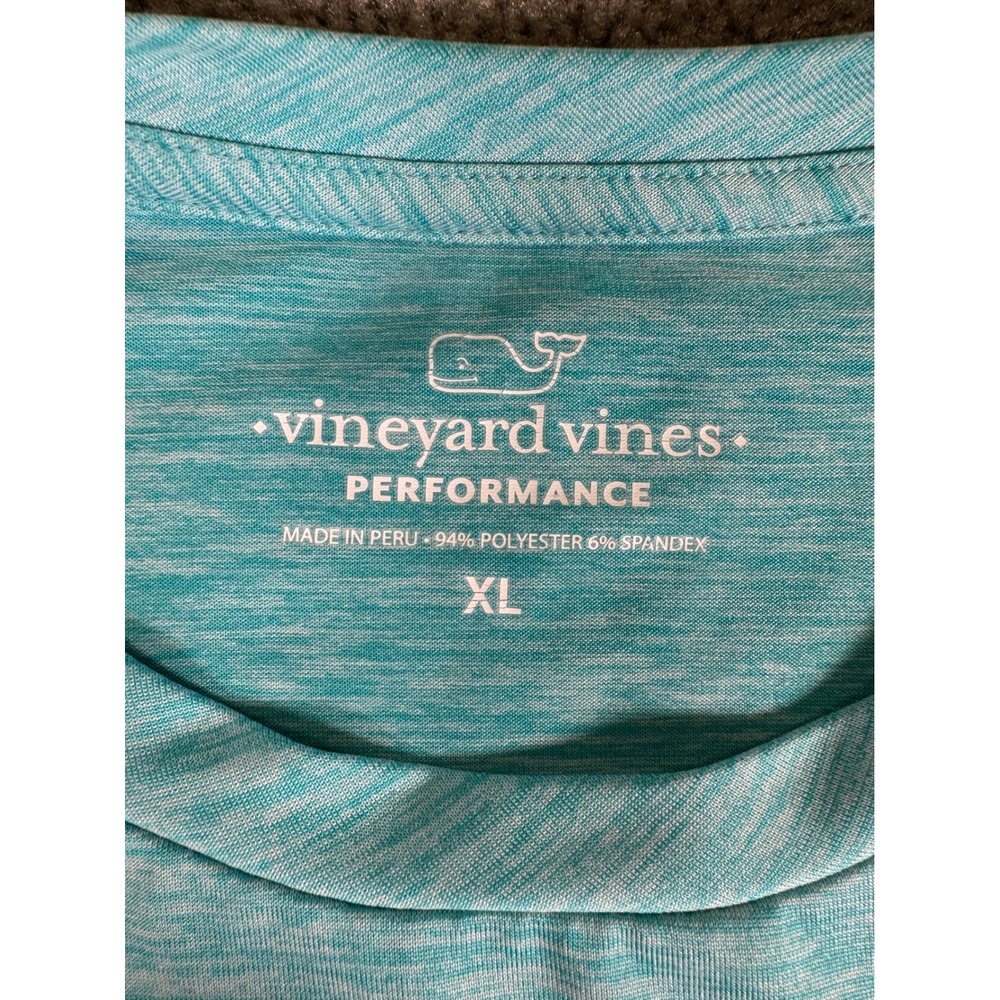 Vineyard Vines Performance Long Sleeve Shirt Aqua Blue Heather Mens XL Whale - Picture 3 of 7